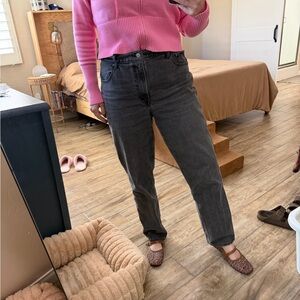 Abercrombie & Fitch Straight Leg Jeans in Charcoal Black